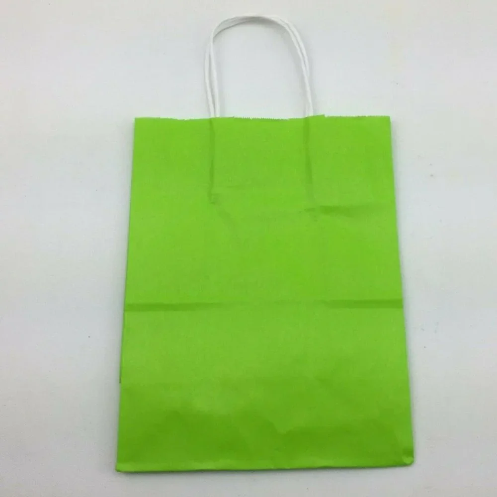 Birthday Present Wrapping Gift Bags Solid Color Lot Party Supply 9 Count
